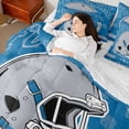 thumbnail image 4 of jejeloiu Football Sports 7-Piece Bedding Comforter Set,Gray Blue King Bedding Sets For Rugby Boys Reversible, 4 of 8