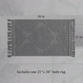 thumbnail image 4 of Jean Pierre Ricardo Cotton Fringe 21 x 34 in. Bath Rug, Dark Grey, 4 of 11