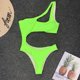 thumbnail image 2 of Jumpingount Poliéster Mujer Bikinis Elástico Irregular Señoras Playa Natación Traje de baño Traje de baño Accesorios Verde fluorescente Type2 NO2, 2 of 6