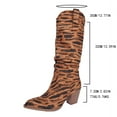 thumbnail image 2 of SACFOF Womens Classic Tall Knee High Block Heel Fashion Boots Animal Print Pointed Toe Chunky Heel Shoes, 2 of 7