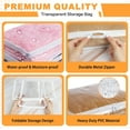 thumbnail image 3 of 6 Pcs Clear Zippered Storage Bags,Tutuviw Clothes Bag Organizer with Zipper,Plastic Sheet Organizer and Storage for Sweater Blankets Sheet Linen Quilt Bed Pillow Cube Organizer(15x11x4in), 3 of 8