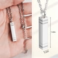 thumbnail image 3 of XIUDA Cube Cremation Urn Necklace for Ashes,  Stainless Steel Memorial Bar Urn Pendant for Women Men-Silver, 3 of 7