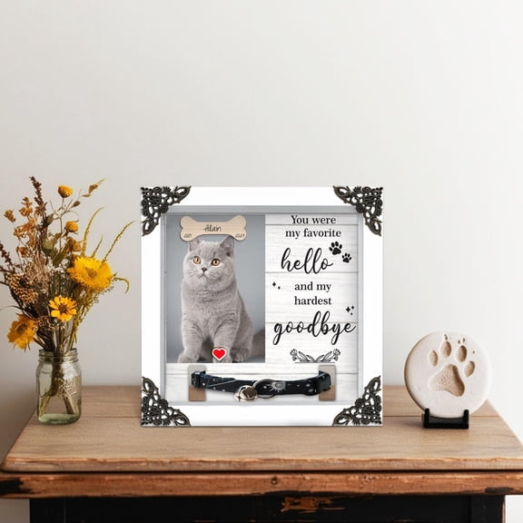 Custom Dog Memorial Frame with Collar Holder, Pet Loss Memory, Pet Memorial Photo Frame, Cat Loss, Pet Sympathy Gift, Remembrance Gift for Dog Lover