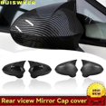 thumbnail image 2 of Glossy Black / Carbon Fiber Rearview Wing Mirror Covers Caps For Seat Leon MK2 1P Ibiza MK4 6J 2008-2017 Mirror Case Cover, 2 of 5