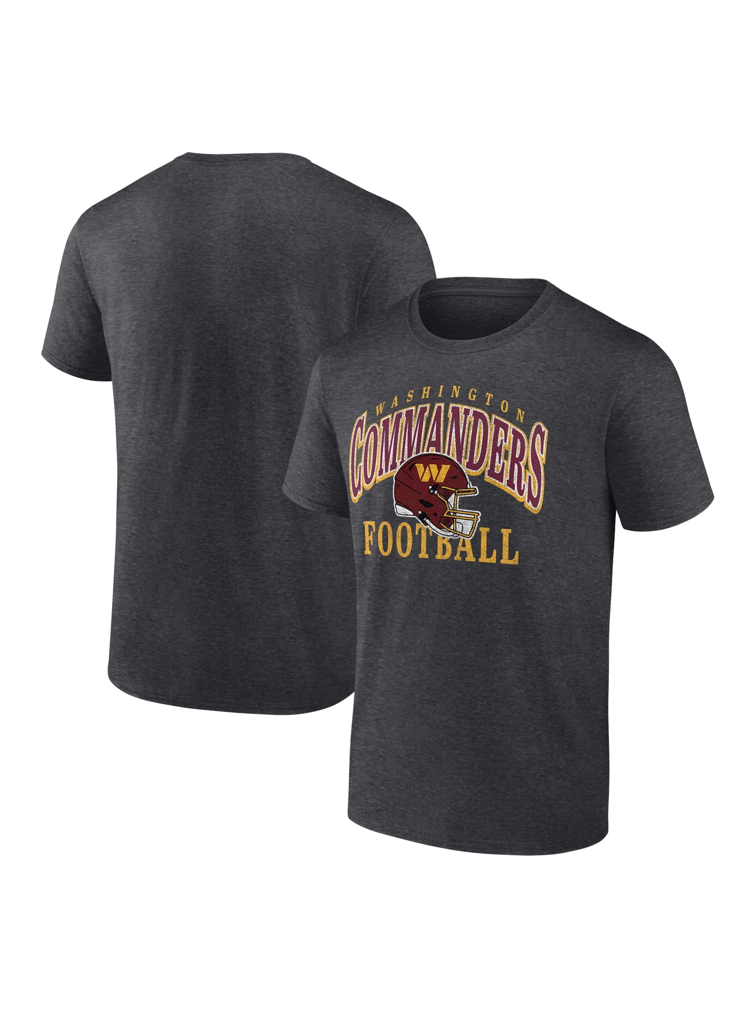 NFL Washington Commanders Men's Cotton Charcoal Heather Short Sleeve T-Shirt