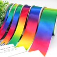 thumbnail image 2 of 25 yardas 20 mm de ancho Satén Cinta de arcoíris para envolver regalos de Navidad, cinta multicolor para cajas de regalo de bricolaje, decoraciones para fiestas de bodas, 2 of 4