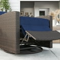 thumbnail image 5 of Buytoshop Outdoor Wicker Swivel Recliner Chair, Reclining Backrest, Lifting Footrest, 360° Rotating Basic, Water Resistant Cushions for Patio, Dark Blue, 5 of 9