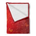 thumbnail image 2 of Traditional Soft Flannel Fleece Throw Blanket, Ethereal Scenery with Blossoming Sakura Sprigs and Butterflies, Cozy Plush for Indoor and Outdoor Use, 70" x 90", Orange Coral Red, by Ambesonne, 2 of 5