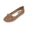 thumbnail image 3 of Womens Breathable Knit Mesh Slip On Loafers Casual Bow Ballet Flats Shoe Comfortable Round Toe Lightweight Walking Shoe Business Office, 3 of 9