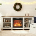 thumbnail image 2 of Ktaxon Farmhouse TV Stand with 18in Fireplace, Modern Entertainment Center TV Stand Display Table for 55/60/65" TVs with Open Storage, Off White, 2 of 6