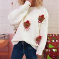 thumbnail image 5 of EchfiProm Sweaters for Women Holiday Pullover White Office Christmas Long Sleeve Adults Outfits, 5 of 9