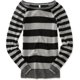 thumbnail image 1 of Suéter de punto con rayas delgadas Aeropostale para mujer gris mediano, 1 of 1