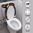 thumbnail image 4 of HELLHERO Toilet Lid Cover and Toilet Tank Lid Cover, Dustproof Elastic Fabric Bathroom Toilet Cozy Set, U-Shaped, 4 of 8