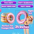 thumbnail image 5 of Rykon Inflatable Donuts, Pack of 4, 24-Inch Donut Pool Floats for Kids Ages 2-6, Assorted Swim Rings with Sprinkles, Pool Floaties & Party Decorations, 5 of 5