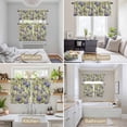 thumbnail image 6 of Purple Hydrangeas Kitchen Curtains Sets for Windows 24 Inch Length, Spring Floral Green Leaf Countryside Rod Pocket Window Treatments Tier Curtains and Valances Set for Bedroom/Bathroom, 6 of 8