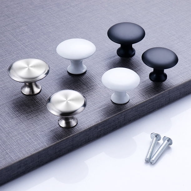Xihbxyly Perilla de Gabinete con Orificio, Diseño de Hongo de Acero Inoxidable, Moderna, Fácil de Instalar, Ideal para Gabinetes, Armarios y Cajones, Tamaño 3 X 2,2 Cm, 1 Unidad con Tornillo.