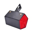 thumbnail image 4 of Organizador de gafas de , caja de almacenamiento de gafas de cuero sintético, plegable, portátil, de moda, estuche de viaje para mujeres y hombres. Negro Rojo 5 Cuadrículas, 4 of 8