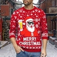 thumbnail image 2 of KHONTS Christmas Sweater for Men Funny Snowflake Santa Hilarious Xmas Claus Soft Pullover Long Sleeve Knitted Sweaters Red XL, 2 of 4