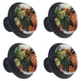thumbnail image 2 of 4 Pcs Tropical Leaves Knobs for Kitchen Cabinet Cupboard Dresser Bookcase Drawer Pulls Handles Round Home Decor, 2 of 8