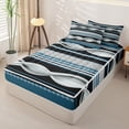 thumbnail image 2 of Homewish Vintage Spiral Lines Zipper Twin Comforter Sets with Fitted Sheet and 2 Pillowcases,Retro Geometric Zipper Bedding Set,Light Gray Reversible,4pcs, 2 of 8