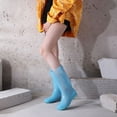 thumbnail image 4 of Botas de lluvia altas de moda para mujer, con cubierta de algodón aterciopelado, antideslizantes, resistentes al desgaste, impermeables, zapatos de agua de PVC, 4 of 4