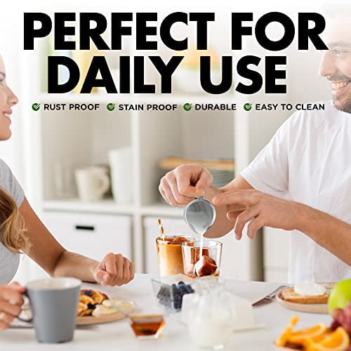 [6 Pack] 3 oz Creamer Pitcher - Stainless Steel Bell Creamers, Mini Cup Container for Serving Milk, Coffee Cream, Salad Dressing, Maple Syrup, Sugar, Espresso Machine for Restaurant, Cafes, Home Use