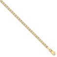 thumbnail image 1 of 14k Yellow Gold 9 Inch 2.4mm Concave Anchor Chain Anklet Ankle Bracelet Flat, 1 of 5