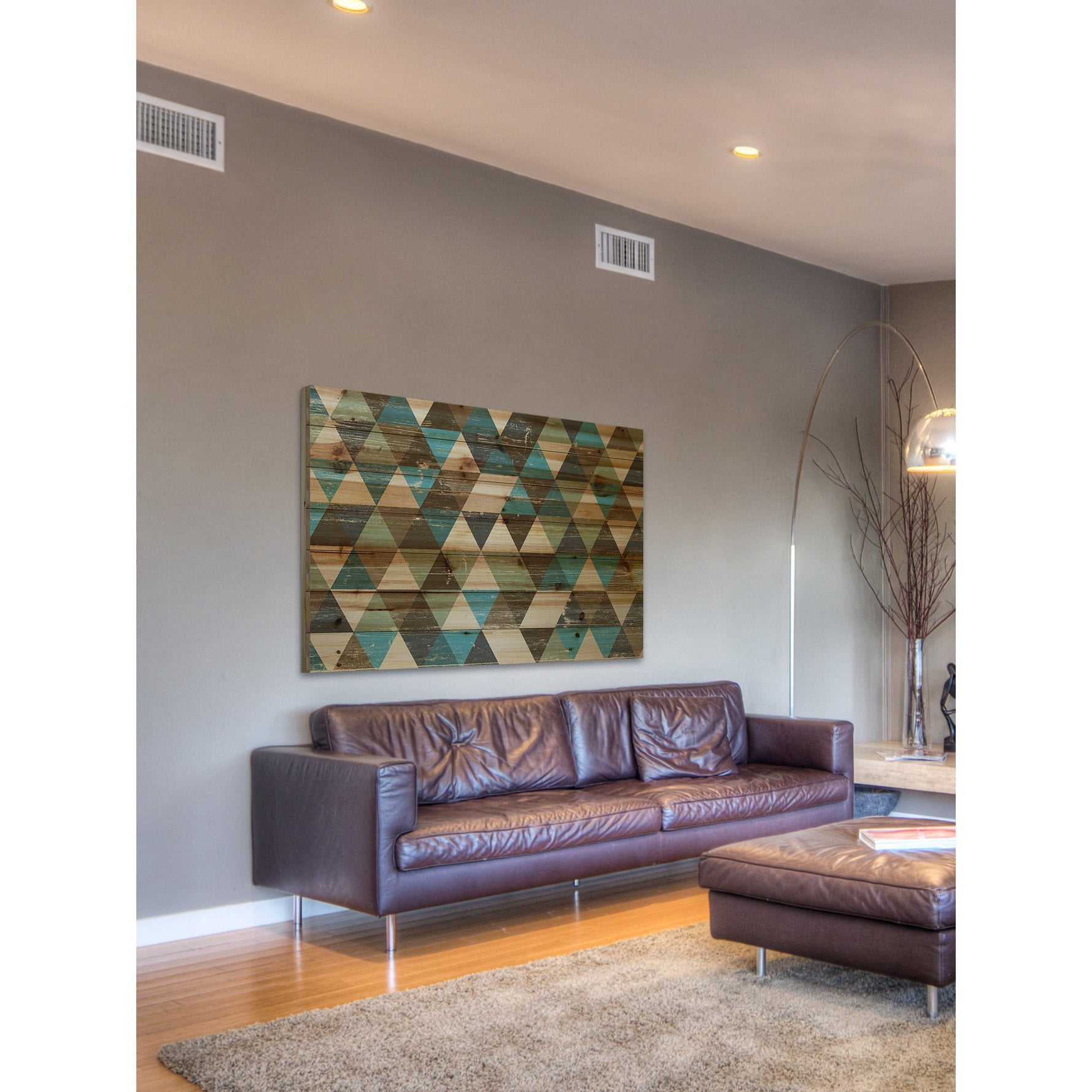 Marmont Hill - "Tans and Blues" Painting Print on Natural Pine Wood