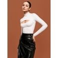 thumbnail image 5 of MOYIKO Mock Neck Cutout Front Tops Long Sleeve Body Suits for Womens,Size S-XXL, 5 of 7