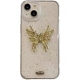 thumbnail image 7 of Fashion 3D Butterfly Gold Foil Clear Phone Case Compatible with iPhone Case (Silver,iPhone 13 Pro Max), 7 of 7