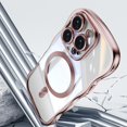 thumbnail image 4 of Biwat-Magnetic for iPhone 14 Pro Case, Cute Cover Compatible with MagSafe, 2025 Plating Clear Wave Frame Phone Case with Full Camera Protection - Pink, 4 of 4