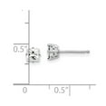 thumbnail image 2 of 14k White Gold Polished Post 4mm Princess Cut Cubic Zirconia Earrings 4x4mm Wide Stud Earring for Women, 2 of 2