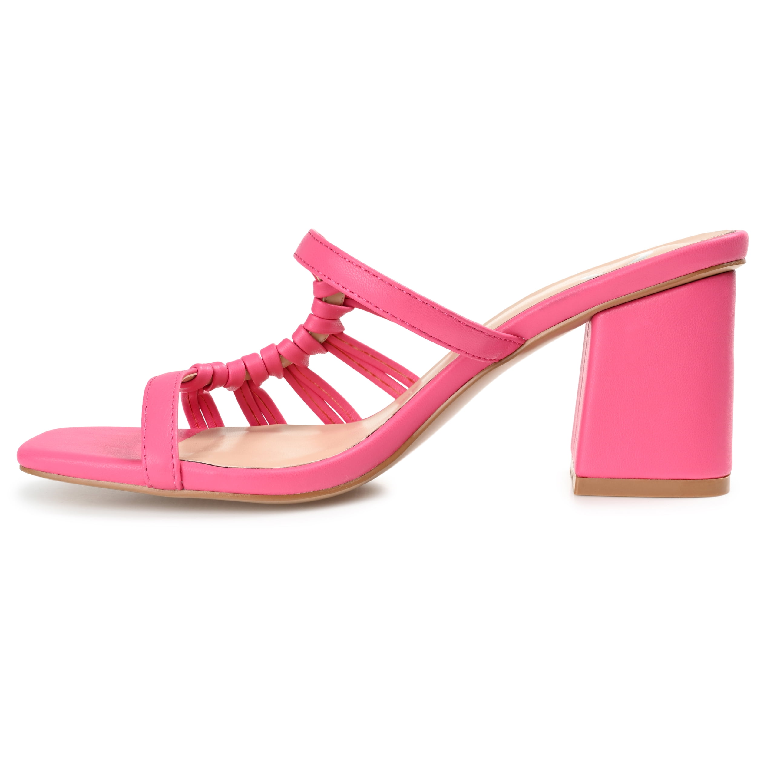 Journee Womens Emory Open Square Toe Block Heel Sandals