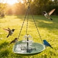 thumbnail image 4 of weibbin Outdoor Garden Solar Bird Bath with Hanging Heart Shaped Chain Love Design for Hummingbird Water Feature Plastic, 4 of 5
