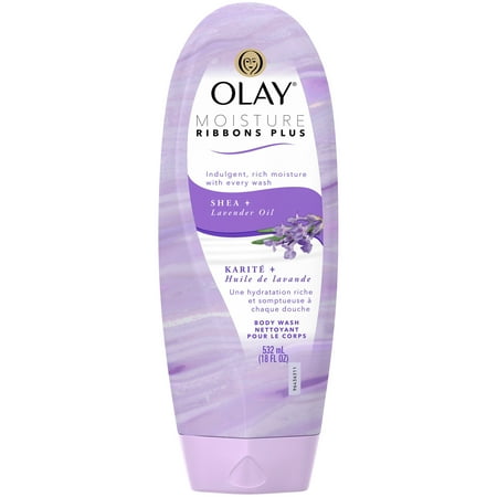 Olay Exfoliating Body Wash - (3 pack) Creme Olay Moisture Ribbons Plus Shea + Lavender Oil Body Wash, 18 oz
