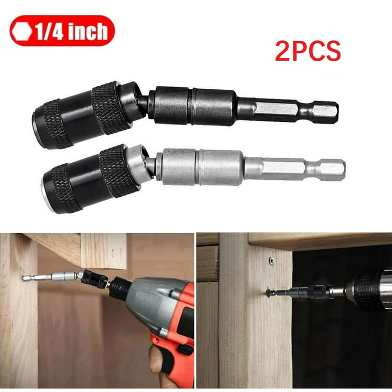 1/4 Pivoting Bit Tip Holder Magnetic Screw Drill Tip Pivot Screwdriver Bit  Holder Magnetic Screw Holder Extender Bendable in 20° Angle for Corners or