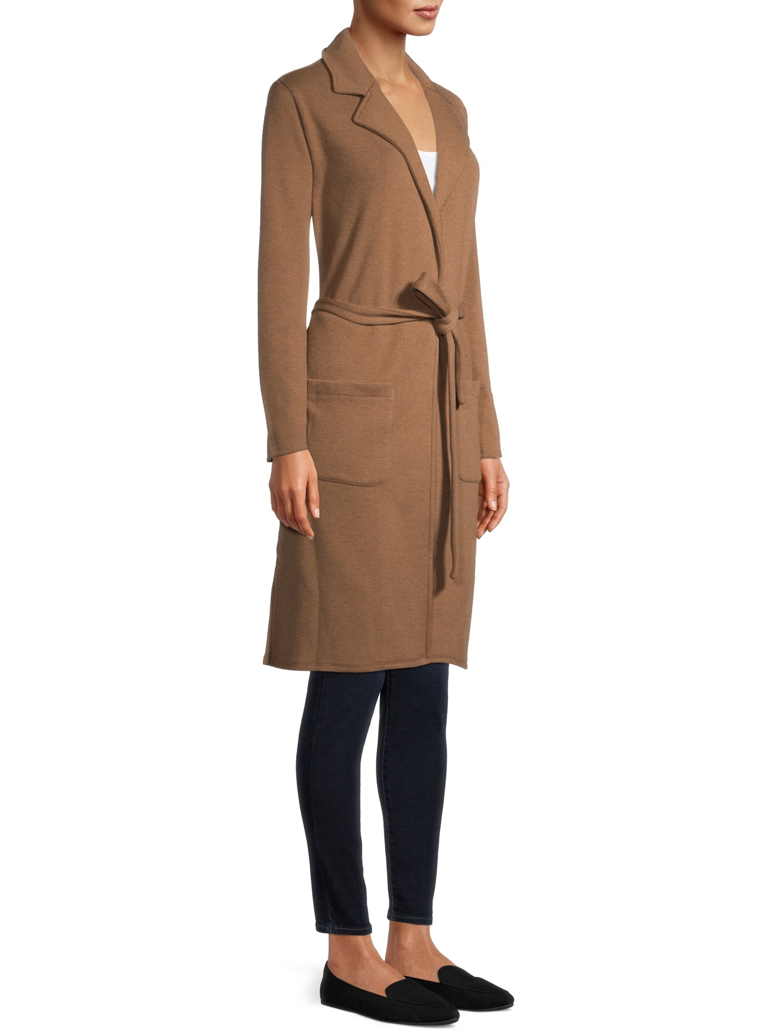 Time and Tru Women's Coatigan with Belt 