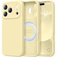 thumbnail image 1 of Funda de Silicona Premium, Forro de Microfibra, a Prueba de Golpes, para iPhone 17 Pro 6.3", Amarillo Crema, 1 of 7