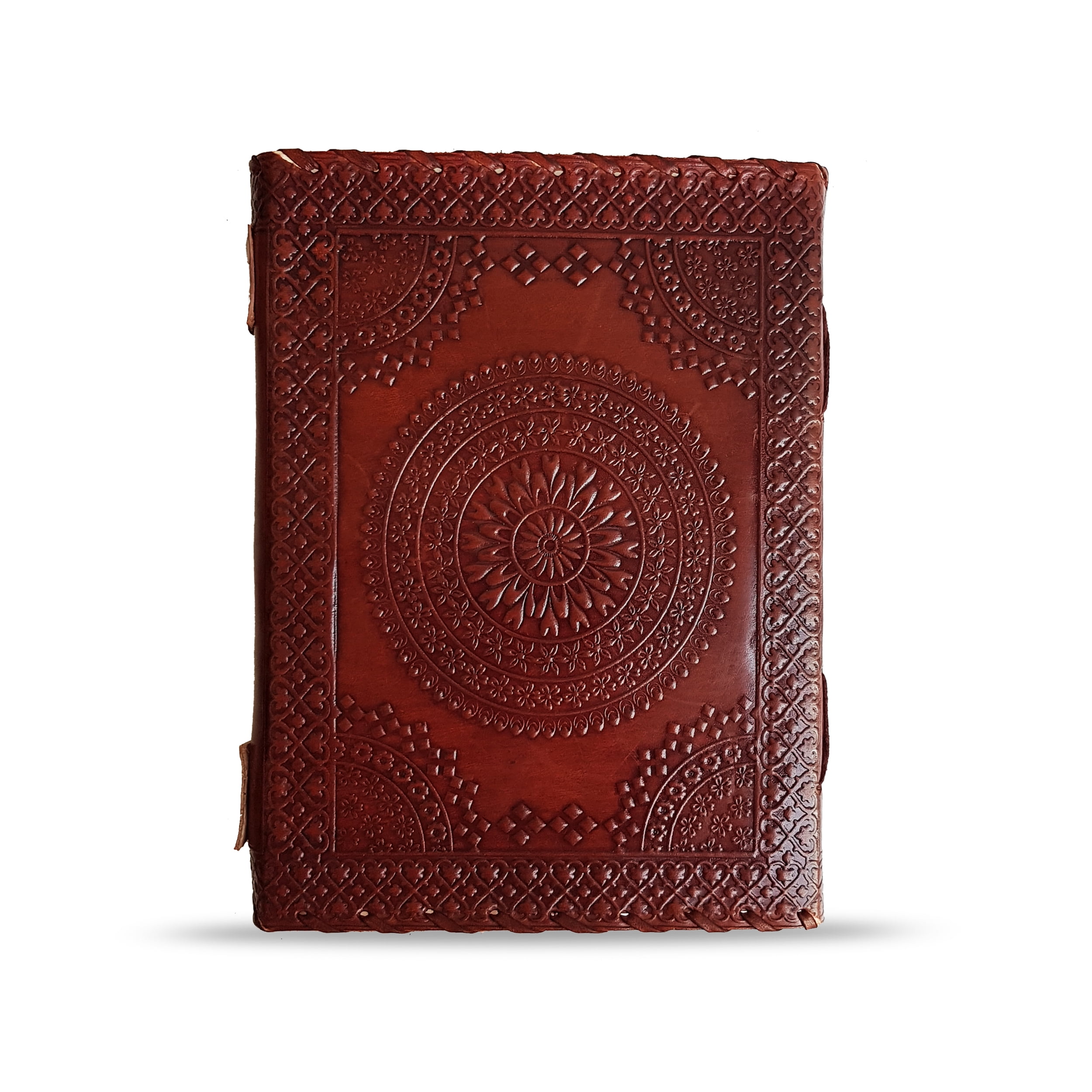 Jaald 8" Leather Journal stone Notebook Handmade Sketchbook Book Of Shadows Writing Pad Blank Notebook Handmade Notepad For Men & Women Sketchbook Travel Diary To Write Book Of Shadows Grimoire