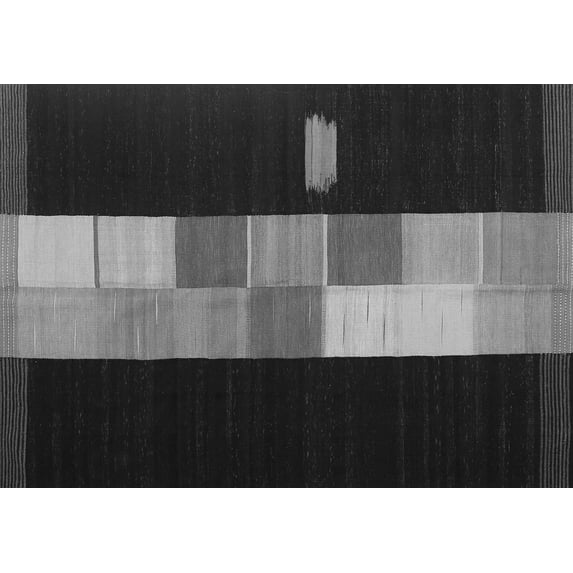 Ahgly Company Indoor Rectangle Abstract Gray Contemporary Area Rugs, 2' x 5'