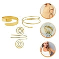 thumbnail image 5 of 3pcs Arm Cuff Fashion Upper Arm Band Cuff Bracelet Women Gold Jewelry Armband Set, 5 of 8