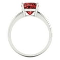 thumbnail image 4 of 2.5 ctw Solitaire Anniversary Ring for Women | Cushion Cut Natural Garnet | Hyperallergenic Solid 18K White Gold, 4 of 5