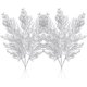 thumbnail image 1 of Nvzi 24 tallos de pino artificiales con purpurina para Navidad, para rellenar adornos de árboles de Navidad, coronas de Navidad, y decoración del hogar (plata), 1 of 5