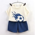 thumbnail image 5 of NAISIBABY Boys Summer Outfit Sets, Soccer Garphic Short Sleeve T-Shirt & Shorts 2-Piece Active Fit Casual Clothes Sets Dark Blue Size 1, 5 of 6