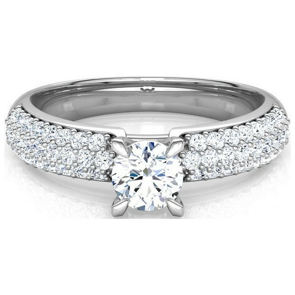 2.48 Ct Excellent Round Diamond Wedding Rings For Women Solid 14K White Gold