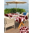 thumbnail image 4 of Red Geometric Moroccan Outdoor Tablecloth - 54x80 Inch Rectangle Dining Table Cover, Abstract Art Red Ombre Modern Waterproof Outdoor Table Cloth with Umbrella Hole & Zipper for Picnic/Patio/Party, 4 of 7