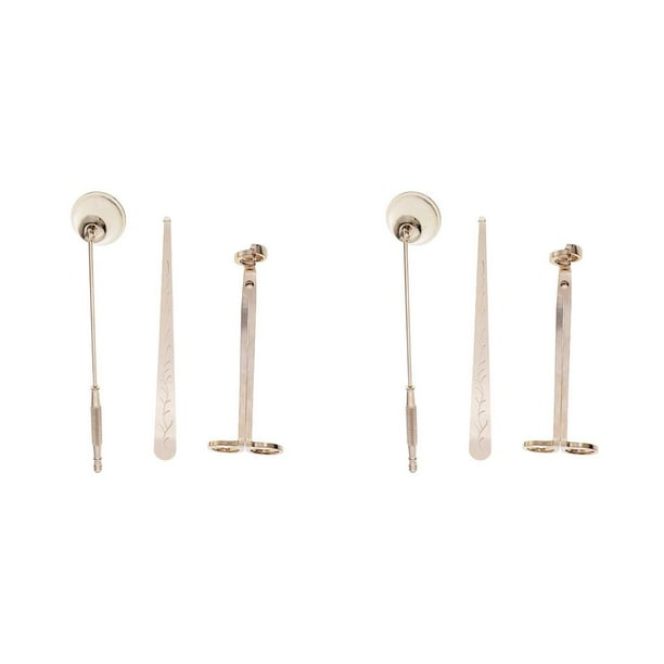 Cateissary 3Pcs Stainless Steel Candle Wick Trimmer Snuffer Accessories Candle Tool Kit 2piezas Oro