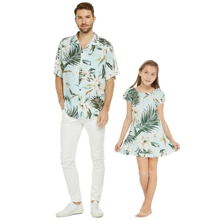 

Matching Father Daughter Hawaiian Luau Cruise Shirt Muumuu Dress Tropical Patterns