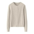 thumbnail image 4 of Women's Classic Cable Knit Cardigan Sweater Soft, Warm, Button-Down, Long Sleeve, Casual Wear, Red, All Sizes, 4 of 5