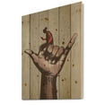 thumbnail image 2 of Designart 'Man Using Mobile Phone With Call Me Sign' Modern Print on Natural Pine Wood, 2 of 5